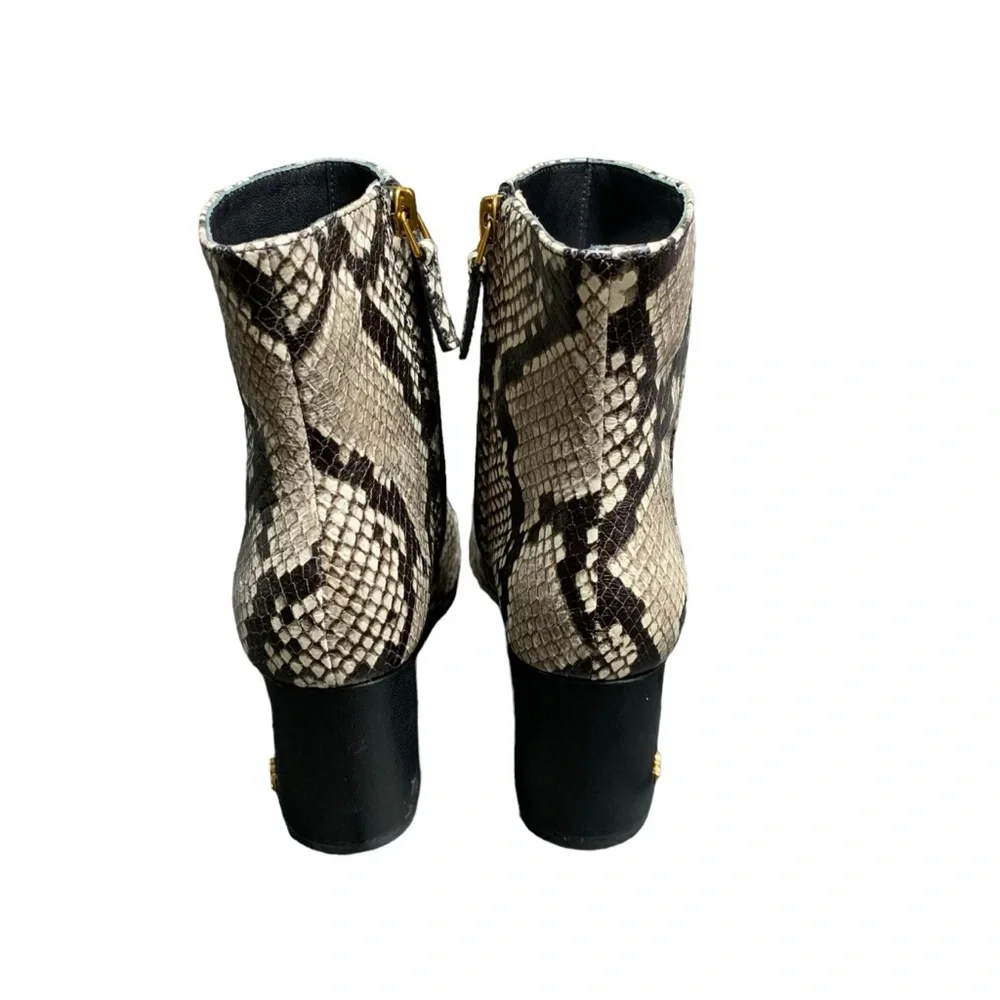 Tory Burch Brooke 70mm Snake Print Bootie Warm Roccia SZ 6 Designer Mob Wife